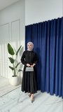%100 Tensel Kumaş Astarlı Gizli Düğmeli Kuşaklı Elbise – 135 cm | Beyaz, Acı Kahve, Mavi, Yağ Yeşili, Açık Sarı, Siyah, Pembe