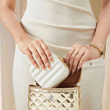 Aynalı Lüx Deri Kaplama Beyaz Mücevher Çift Fermuar Takı Kutusu - Kolye, Yüzük, Küpe Düzenleyici  Model 5