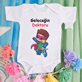 Pamuklu Organik Bebek Zıbını Kısa Kollu Kişiye Özel  0023