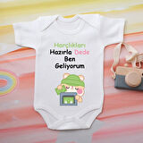Pamuklu Organik Bebek Zıbını Kısa Kollu Kişiye Özel  0060
