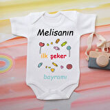 Pamuklu Organik Bebek Zıbını Kısa Kollu Kişiye Özel  0061