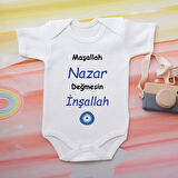 Pamuklu Organik Bebek Zıbını Kısa Kollu Kişiye Özel  0082