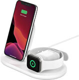 Belkin WIZ001VFWH Beyaz 3in1 Kablosuz Şarj Aleti Teşhir