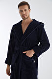 Yaka Fitilli Bambu Cotton Erkek Bornozu