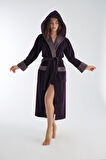 Uzun Kapüşonlu Triga Bambu Cotton Kadın Bornoz