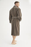 Yaka Jakarlı %100 Cotton Erkek Bornozu