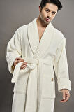 Yaka Fitilli %100 Organik Cotton  Cotton Erkek Bornozu