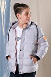 Designed Kapüşonlu İçi Polar Astarlı Erkek Çocuk Şişme Mont