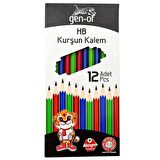Gen-Of HB Köşeli Kurşun Kalem 12 Li +Kırmızı Kopya Kalemi 12 Li