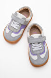 mnpc Unisex Çocuk Beyaz-Lila Hakiki Deri Günlük İlk Adım Ayakkabı