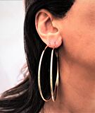 GOLD KAPLAMA 75 MM TAM KAPAMA HALKA KÜPE-0HK105