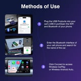 Mini Ultra iPhone ve Android için Kablosuz Adaptör Kablolu CarPlay ve Android Auto'ya Kablosuz Dönüştürür, Tak ve Kullan, Arabalarla Uyumlu