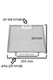 Dominox 25,3x30 CM Davlumbaz Ankastre Aspiratör Alüminyum Yağ Filtresi 253x300 Alt Kısmı iki Tırnak!