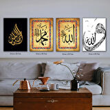 allah hz muhammed tabela HD baskılı 4lü kumaş baskı tablo resim