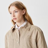 Lacoste Kadın Gömlek Yaka Kahverengi Mont