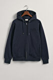 Erkek Fermuarlı Logolu Sweatshirt - Lacivert | L