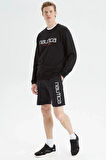 Erkek Standart Fit Sweatshirt - Siyah | S