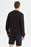 Erkek Standart Fit Sweatshirt - Siyah | S