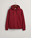 Erkek Regular Fit Kapüşonlu Logolu Sweatshirt-Bordo  | S