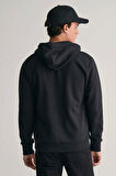 Erkek Regular Fit Fermuarlı Logolu Sweatshirt - Siyah  | M