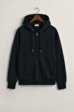 Erkek Regular Fit Fermuarlı Logolu Sweatshirt - Siyah  | M