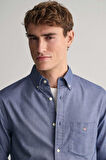 Erkek Regular Fit Düğmeli Yaka Oxford Gömlek - Mavi  | M