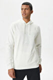 Erkek Standart Fit Sweatshirt - Beyaz | M