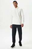 Erkek Standart Fit Sweatshirt - Beyaz | M