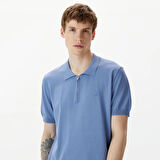Erkek Classic Fit Kısa Kollu Triko - Mavi | XS