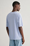 Erkek Gant Relaxed Fit Bisiklet Yaka Logolu T-shirt - Mavi  | M