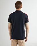 COLOR-BLOCK HALF ZIP PIQUE POLO