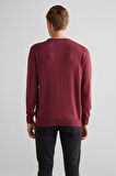 Erkek Regular Fit Bisiklet Yaka Kazak - Bordo | M