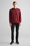 Erkek Bisiklet Yaka Sweatshirt - Bordo | L