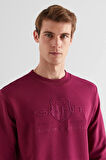 Gant Erkek Bordo Regular Fit Bisiklet Yaka Logolu Sweatshirt