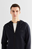 Erkek Relaxed Fit Kapüşonlu Logolu Sweatshirt - Siyah  | XL