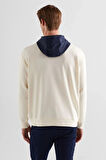 Gant Erkek  Krem Regular Fit Kapüşonlu Logolu Sweatshirt