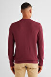 Erkek Regular Fit Bisiklet Yaka Kazak - Bordo | L