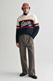 Gant Erkek Lacivert Relaxed Fit Bisiklet Yaka Logolu Kazak