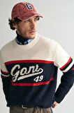 Gant Erkek Lacivert Relaxed Fit Bisiklet Yaka Logolu Kazak