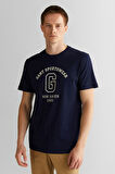 Erkek Regular Fit Bisiklet Yaka Logolu T-Shirt - Lacivert | M