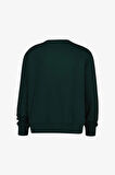 Erkek Regular Fit G Harf Yamalı Bisiklet Yaka Sweatshirt - Koyu Yeşil | M