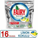 Fairy Platinum Limon Kokulu 16 Yıkama Tablet Bulaşık Makinesi Deterjanı 16 Adet 