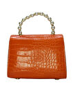 Vos Versa Kadın Gold Zincir Askılı El ve Omuz Çanta Krokodil Desenli 
