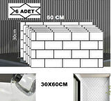 6 Adet 60x30cm Beyaz Tuğla Desen Yapışkanlı Karavan Prefabrik Banyo Wc Duvar Paneli Shiny-19