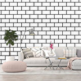 6 Adet 60x30cm Beyaz Tuğla Desen Yapışkanlı Karavan Prefabrik Banyo Wc Duvar Paneli Shiny-19