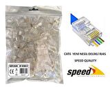 Speed SP-U100 D CAT6 100 Adet Rj45 Konnektör Delikli Yeni Nesil