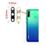 Huawei Uyumlu P40 Lite E Arka Kamera Camı Lens Yapışkanlı