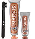 Marvis Ginger Mint Zencefil Aromalı Beyazlatma Doğal Diş Macunu 85 ml & Diş Macunu 25 ml ve Diş Fırçası