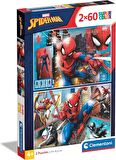 Clementoni 21608 Supercolor Puzzle Spiderman, 2X60 Parça
