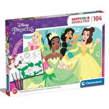 Clementoni  104 Parça Double Face Coloring Puzzle Princess